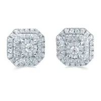 1/4 CT. T.W. Natural White Diamond Sterling Silver 7.7mm Stud Earrings