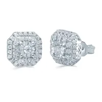 1/4 CT. T.W. Natural White Diamond Sterling Silver 7.7mm Stud Earrings