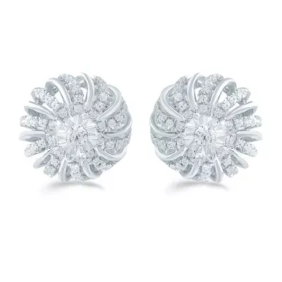 1/2 CT. T.W. Natural White Diamond Sterling Silver 12.1mm Stud Earrings
