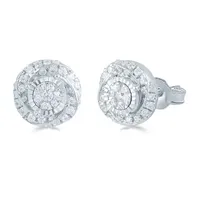 1/ CT. T.W. Natural White Diamond Sterling Silver 9.7mm Stud Earrings