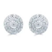 1/ CT. T.W. Natural White Diamond Sterling Silver 9.7mm Stud Earrings