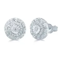 1/4 CT. T.W. Natural White Diamond Sterling Silver 9.7mm Stud Earrings