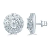 1/4 CT. T.W. Natural White Diamond Sterling Silver 9.7mm Stud Earrings