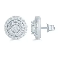 1/2 CT. T.W. Natural White Diamond Sterling Silver 11.3mm Stud Earrings