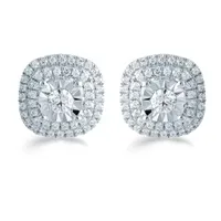 1/2 CT. T.W. Natural White Diamond Sterling Silver 9.4mm Stud Earrings