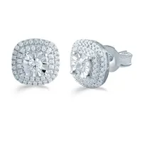 1/2 CT. T.W. Natural White Diamond Sterling Silver 9.4mm Stud Earrings