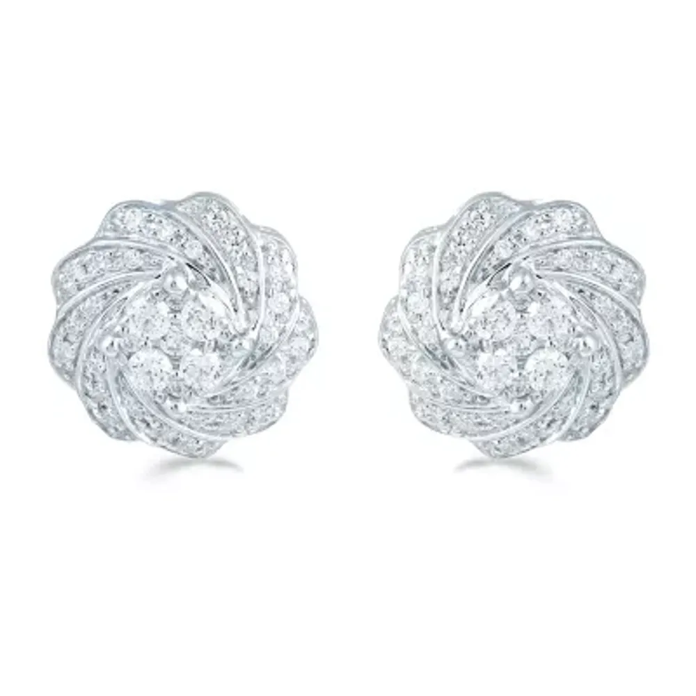 1/2 CT. T.W. Natural White Diamond Sterling Silver 11.8mm Stud Earrings