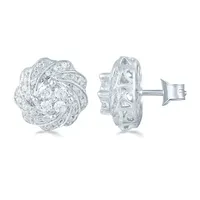 1/2 CT. T.W. Mined White Diamond Sterling Silver 11.8mm Stud Earrings