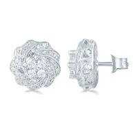 1/2 CT. T.W. Natural White Diamond Sterling Silver 11.8mm Stud Earrings