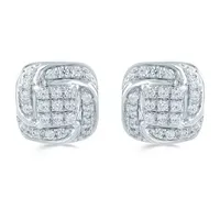 1/ CT. T.W. Natural White Diamond Sterling Silver 8.6mm Stud Earrings