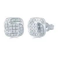 1/ CT. T.W. Mined White Diamond Sterling Silver 8.6mm Stud Earrings