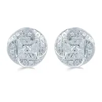 1/6 CT. T.W. Natural White Diamond Sterling Silver 8.9mm Stud Earrings