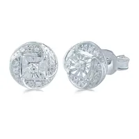 1/6 CT. T.W. Natural White Diamond Sterling Silver 8.9mm Stud Earrings