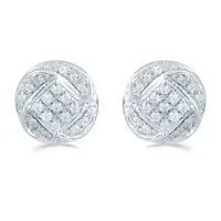 1/5 CT. T.W. Natural White Diamond Sterling Silver 8.8mm Stud Earrings