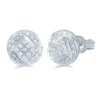 1/5 CT. T.W. Natural White Diamond Sterling Silver 8.8mm Stud Earrings