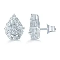 1/5 CT. T.W. Natural White Diamond Sterling Silver 9.5mm Pear Stud Earrings