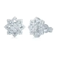 1/2 CT. T.W. Natural White Diamond Sterling Silver 10.3mm Star Stud Earrings