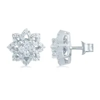 1/2 CT. T.W. Natural White Diamond Sterling Silver 10.3mm Star Stud Earrings