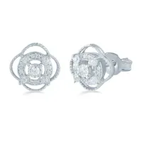 1/5 CT. T.W. Natural White Diamond Sterling Silver 10.6mm Stud Earrings