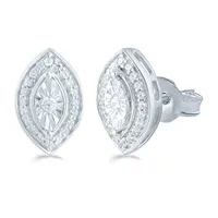 1/ CT. T.W. Mined White Diamond Sterling Silver 11.3mm Stud Earrings