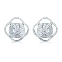 1/5 CT. T.W. Natural White Diamond Sterling Silver 11.4mm Stud Earrings