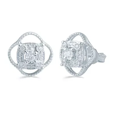 1/5 CT. T.W. Mined White Diamond Sterling Silver 11.4mm Stud Earrings