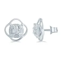 1/5 CT. T.W. Natural White Diamond Sterling Silver 11.4mm Stud Earrings