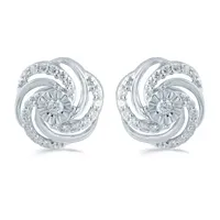 3 CT. T.W. Natural White Diamond Sterling Silver 11.2mm Stud Earrings