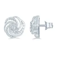 1/3 CT. T.W. Natural White Diamond Sterling Silver 11.2mm Stud Earrings