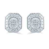 1/3 CT. T.W. Natural White Diamond Sterling Silver 9.1mm Stud Earrings