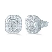 1/3 CT. T.W. Natural White Diamond Sterling Silver 9.1mm Stud Earrings