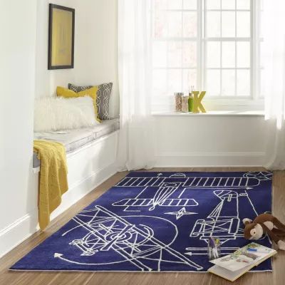 Momeni Lil Mo Blueprint Hand Tufted Rectangular Rugs & Floor Coverings Indoor Accent Rugs