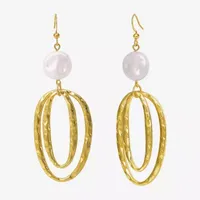 Bold Elements Gold Tone Simulated Pearl Drop Earrings