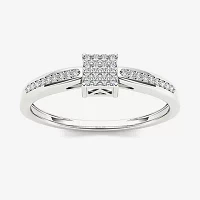 1/10 CT T.W. Natural Diamond 10K White Gold Engagement Ring