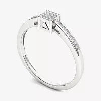 1/10 CT T.W. Natural Diamond 10K White Gold Engagement Ring