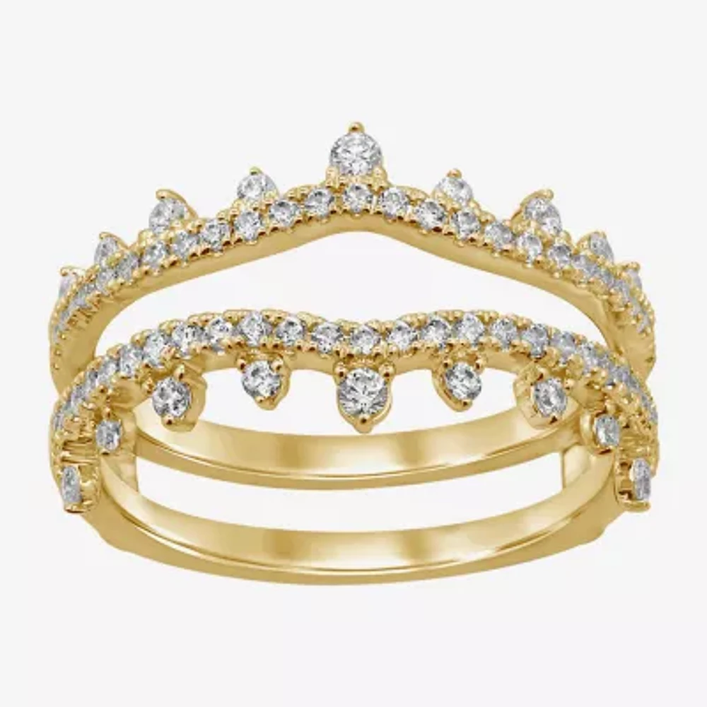 Womens CT. T.W. Natural White Diamond 14K Gold Ring Guard