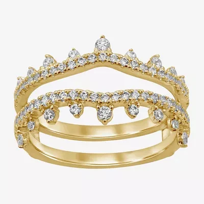Womens CT. T.W. Natural White Diamond 14K Gold Ring Guard
