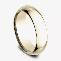 Mens 14K Yellow Gold 6MM High Dome Comfort-Fit Wedding Band