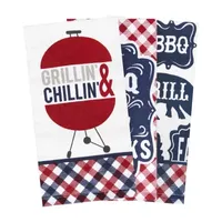 Ritz  Bbq Gingham Set 3-pc. Kitchen Towels