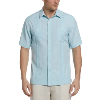 Cubavera Guayabera Mens Regular Fit Short Sleeve Panel Button-Down Shirt