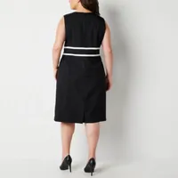 Black Label by Evan-Picone Plus Sleeveless Sheath Dress