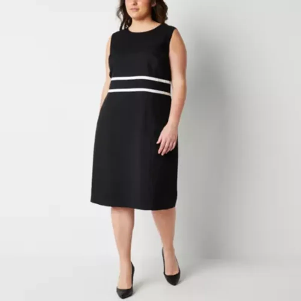 Black Label by Evan-Picone Plus Sleeveless Sheath Dress