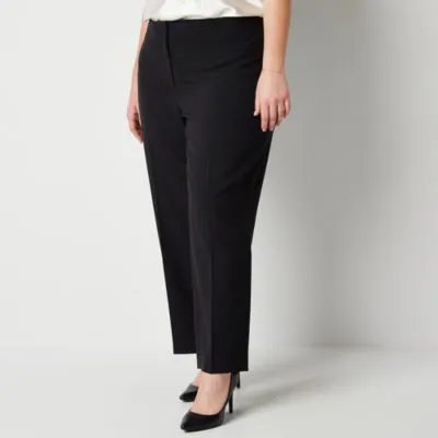 Black Label by Evan-Picone Crepe Womens Straight Fit Straight-Plus Suit Pants