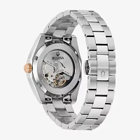 Bulova Surveyor Mens Automatic Silver Tone Stainless Steel Bracelet Watch 98b422