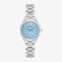 Bulova Dress/Classic Womens Diamond Accent Silver Tone Stainless Steel Bracelet Watch 96p250