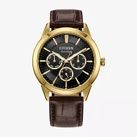 Citizen Mens Brown Leather Strap Watch Bu2112-06e