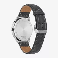 Citizen Mens Gray Leather Strap Watch Bu2110-01a