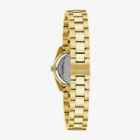 Bulova Crystal Womens Crystal Accent Gold Tone Stainless Steel Bracelet Watch 98x137