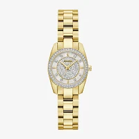 Bulova Crystal Womens Crystal Accent Gold Tone Stainless Steel Bracelet Watch 98x137