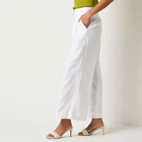 Worthington Womens Mid Rise Wide Leg Pant